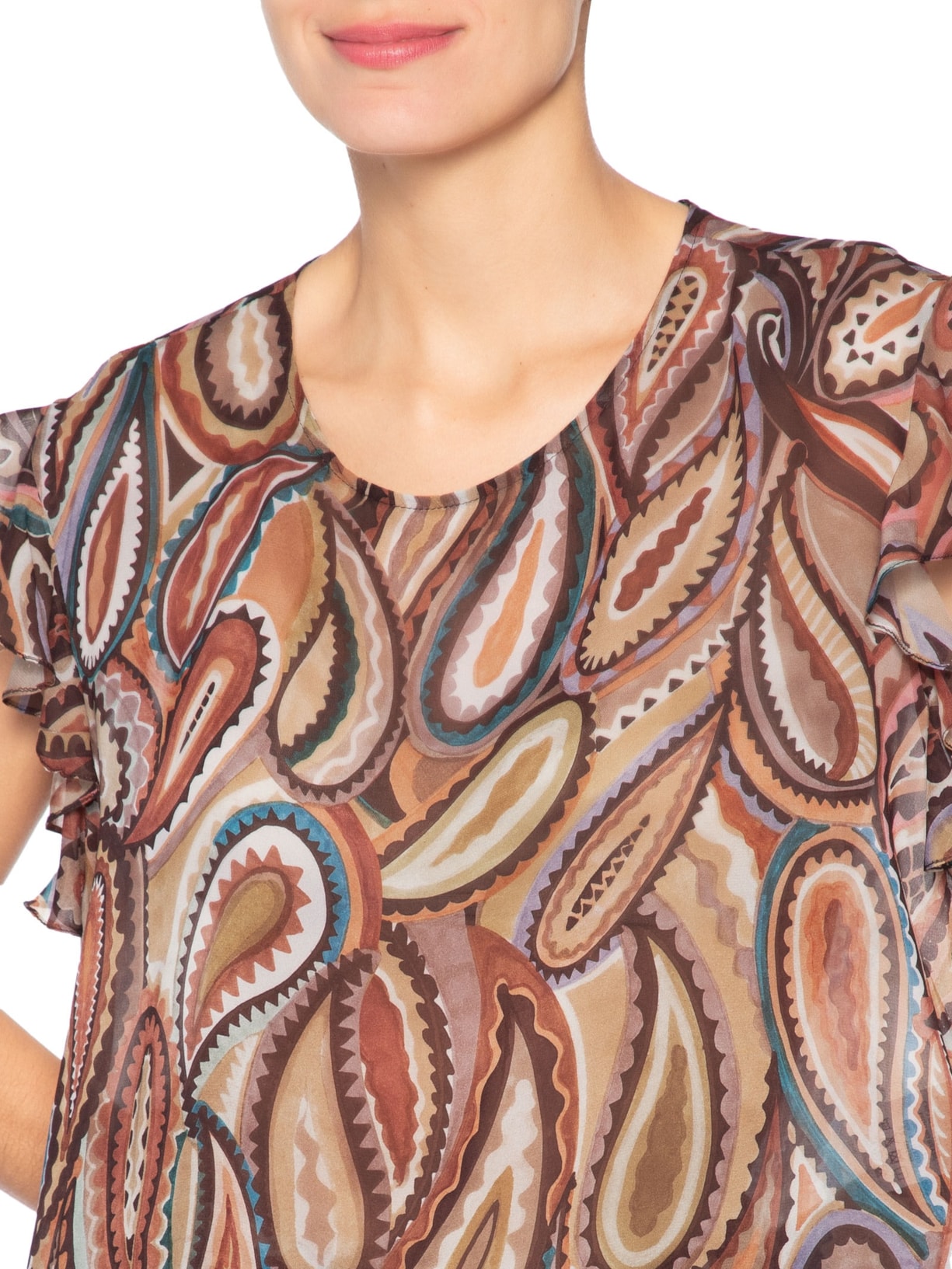 Top Feminino Wizzi Est Paisley Anna Color Marrom Animale