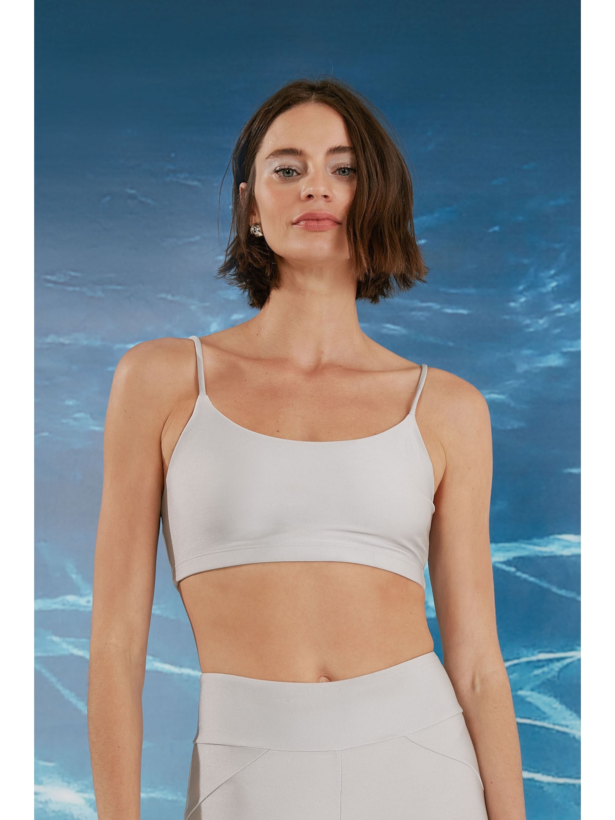 Top Fitness Alça Fina Prata Lakshimi Yogini