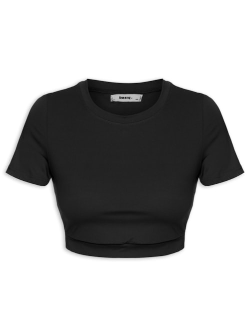 Top Fitness Manga Curta - Preto