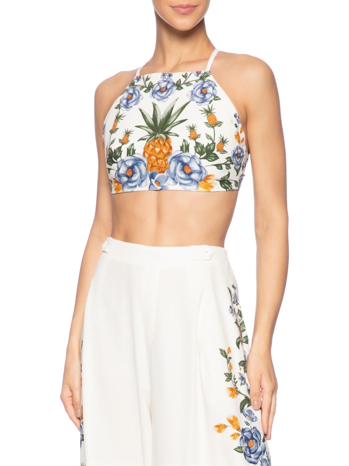 Top Floral Penelope Branco Farm