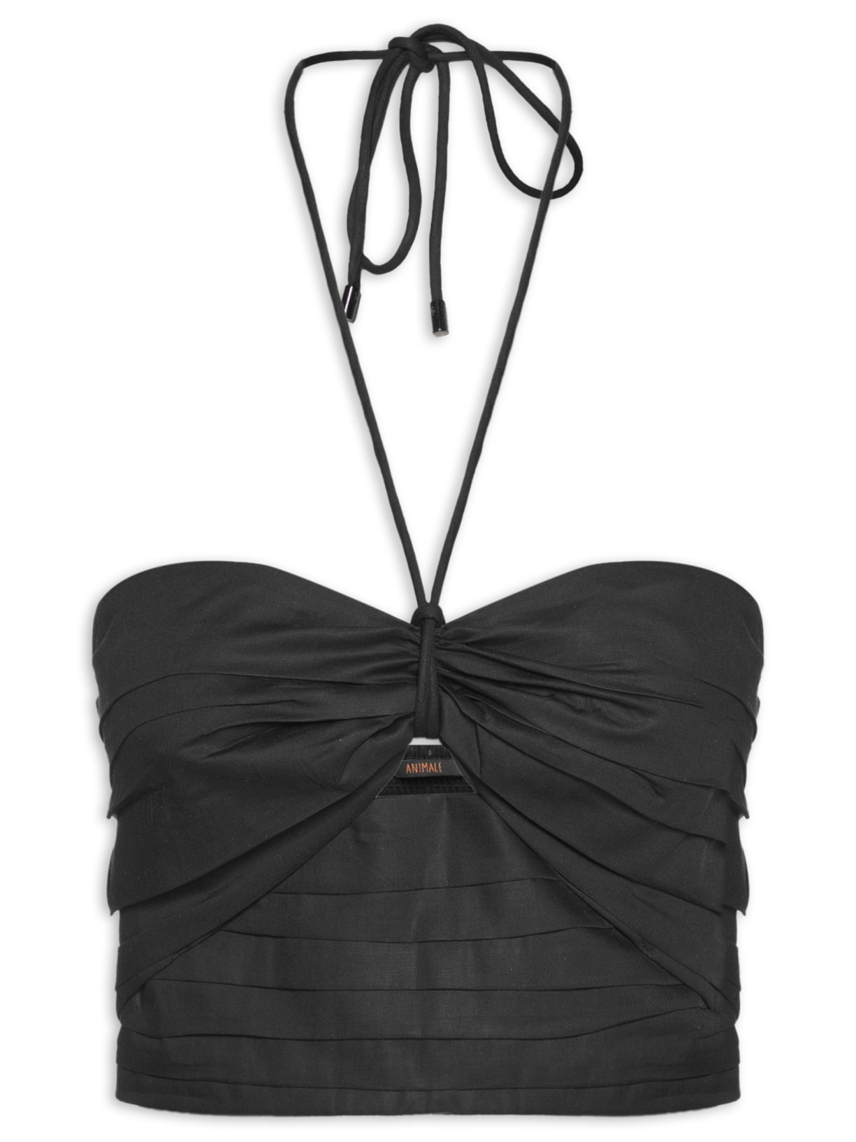 Top Franzido De Algodão - Preto