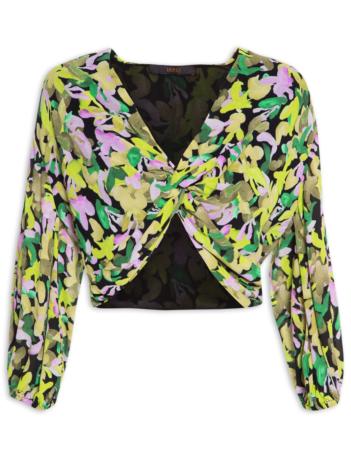 Top Franzido Floral Peddy - Verde