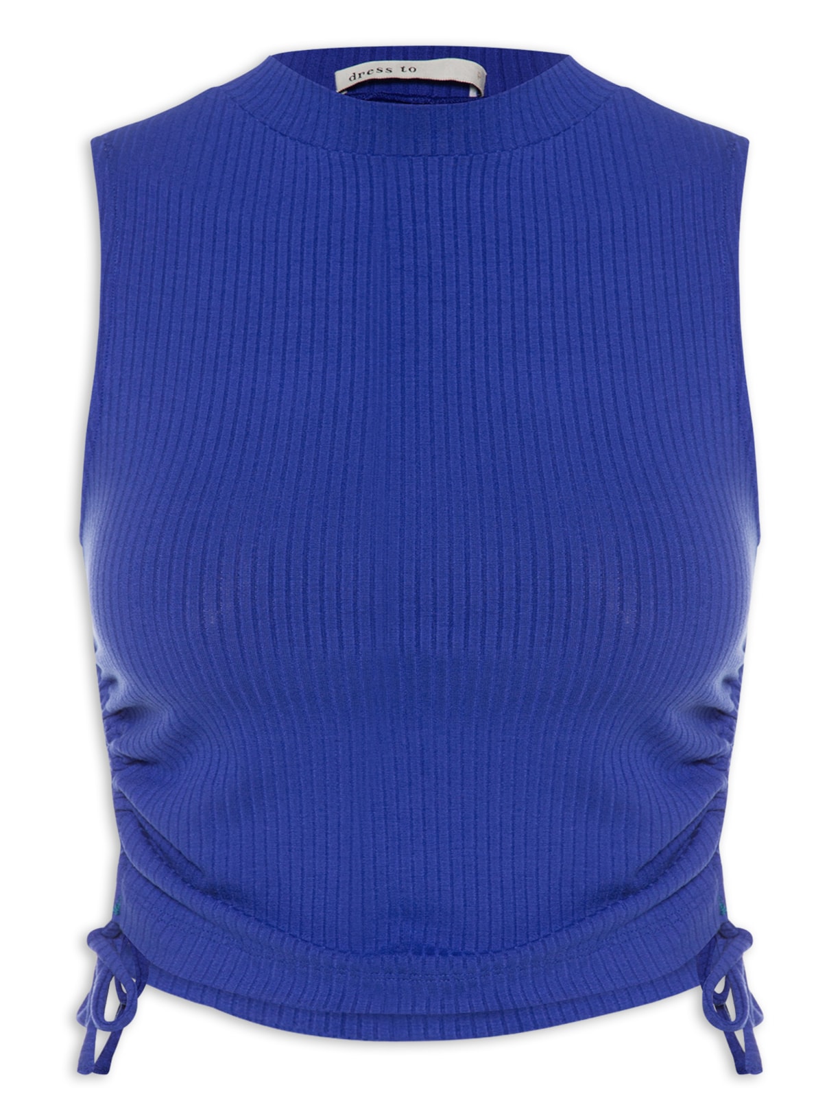 Top Franzido Lateral - Azul