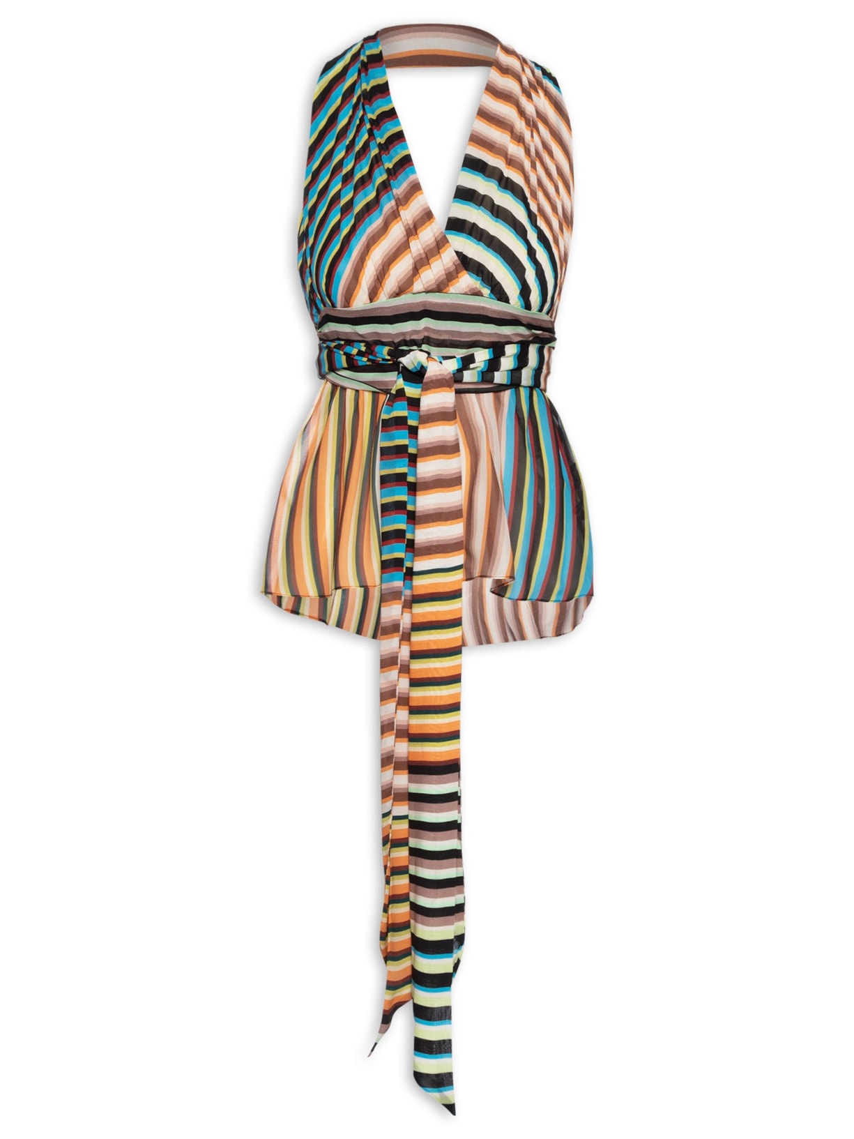 Top Frente Única Listra Spirulina - Verde