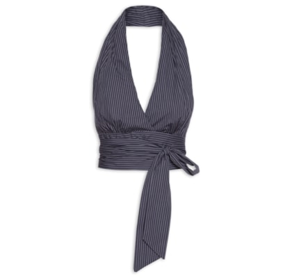 Top Frente Única Listras - Azul