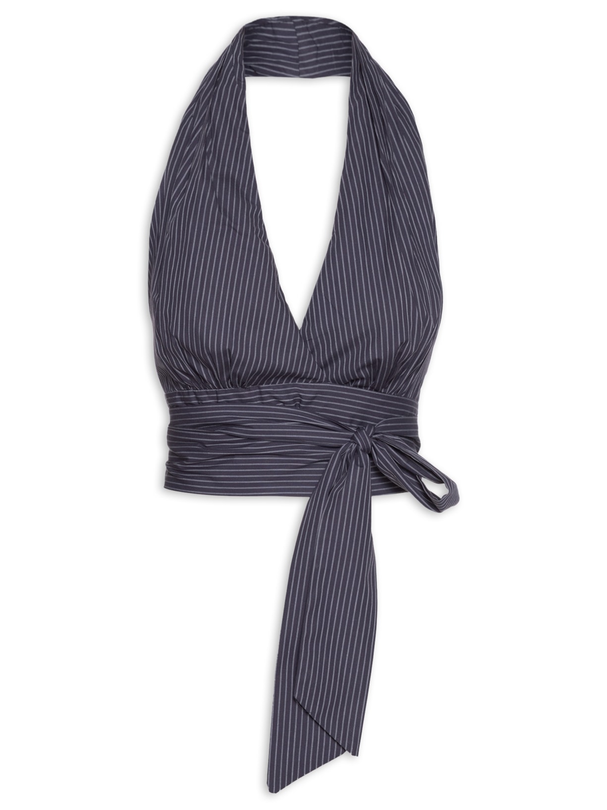 Top Frente Única Listras - Azul