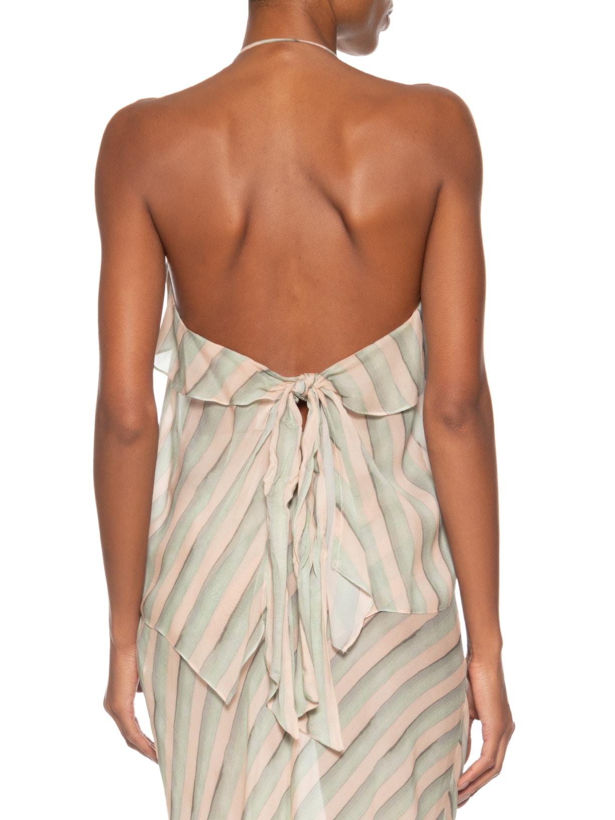 Top Frente Única Listras Brilho Verde Animale