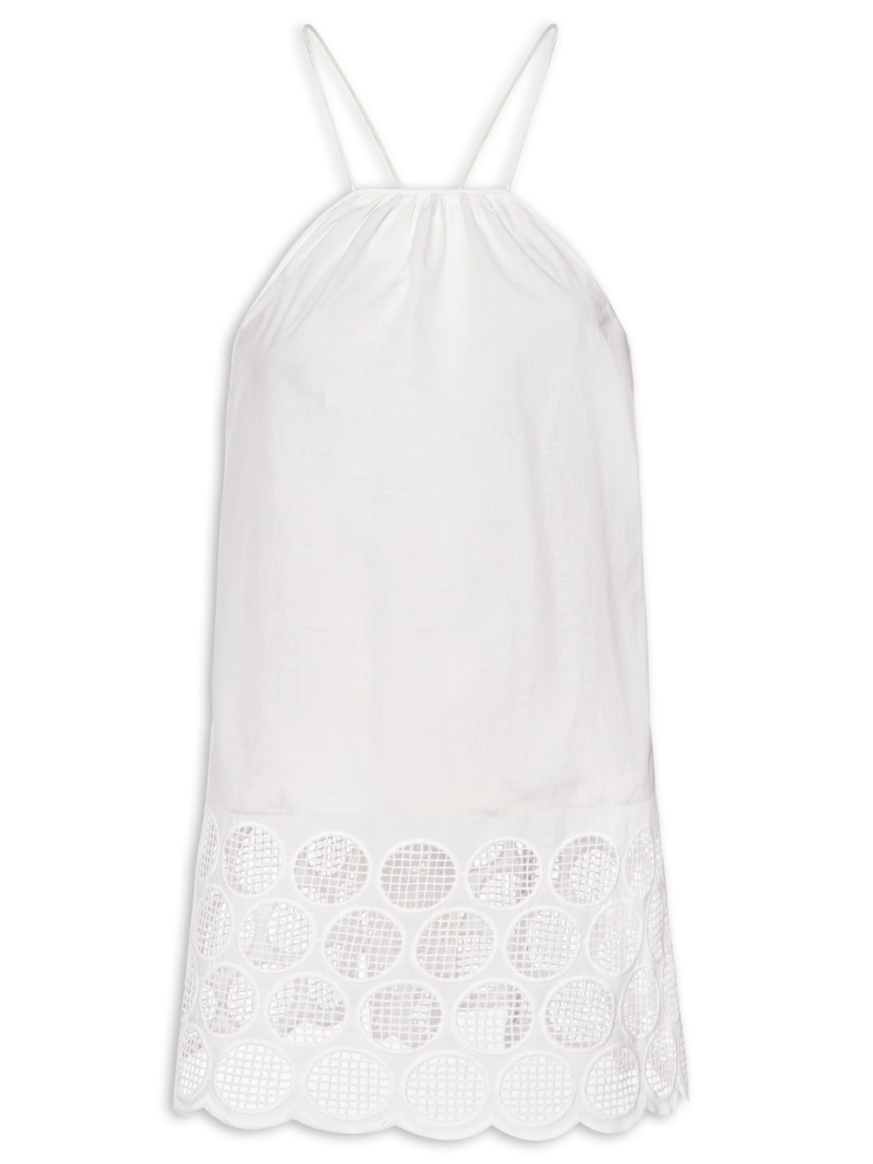 Top Gabi Barrado Bolas - Branco