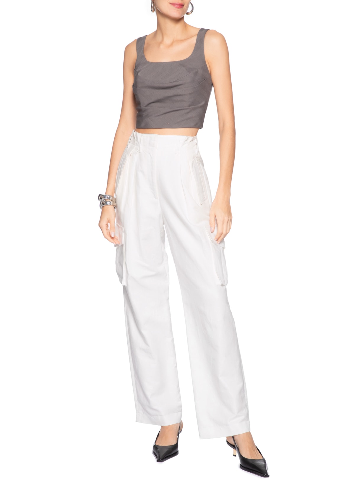 Top Helena Cinza Le Lis