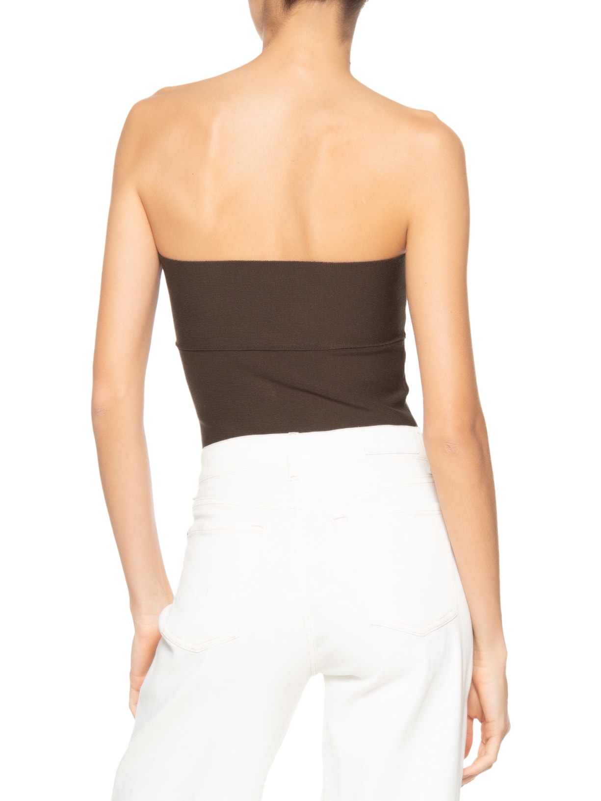 Top Ivete Tricot Marrom Misci