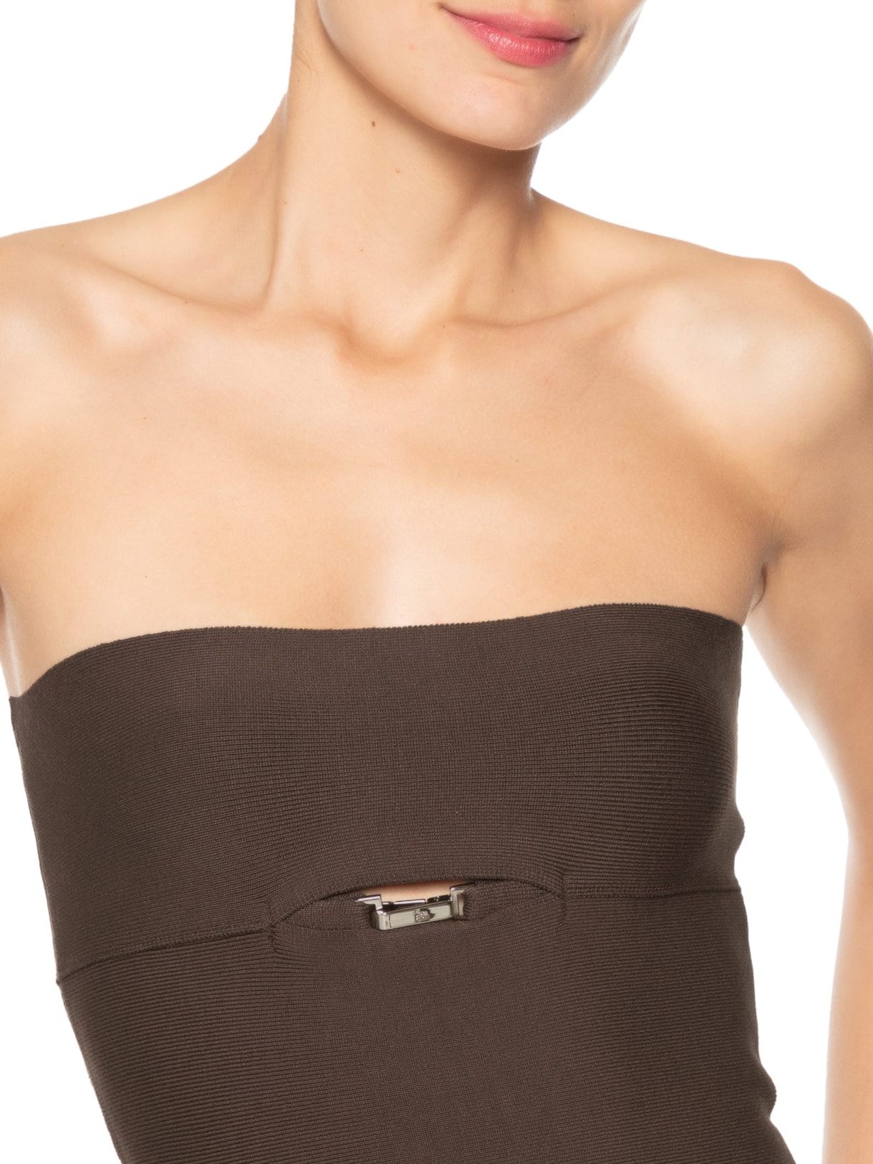 Top Ivete Tricot Marrom Misci
