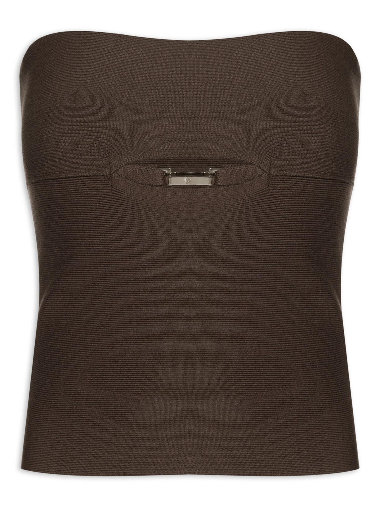 Top Ivete Tricot - Marrom