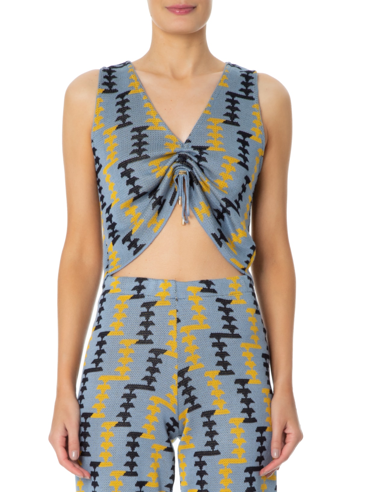 Top Jacquard Tricot Azul Lilly Sarti