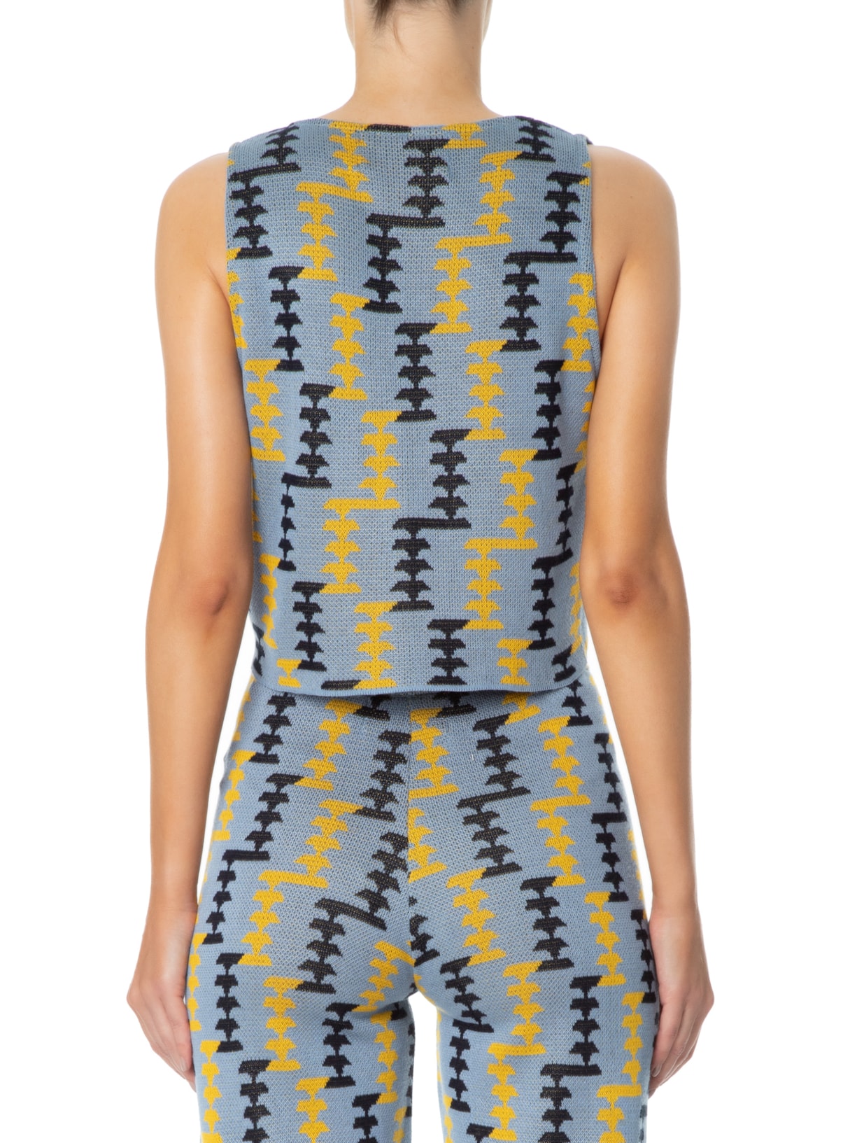 Top Jacquard Tricot Azul Lilly Sarti