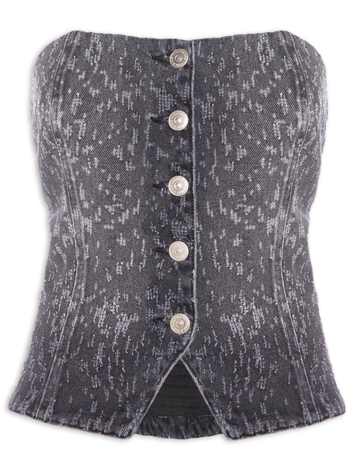 Top Jeans Decote Reto - Preto