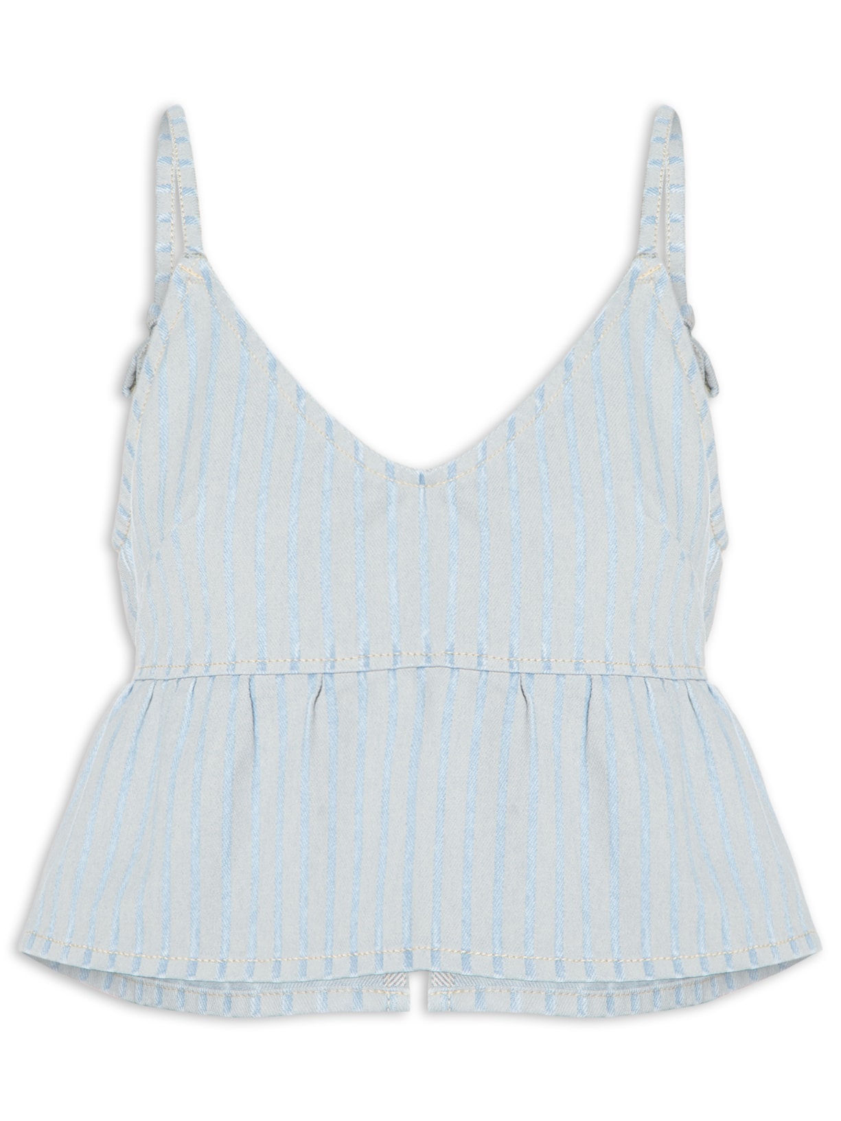 Top Jeans Listrado - Azul