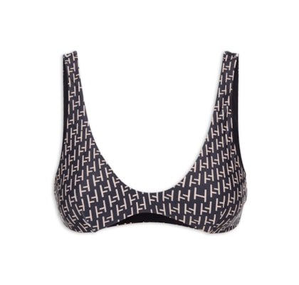 Top Juliana Estampado Estampa H - Preto