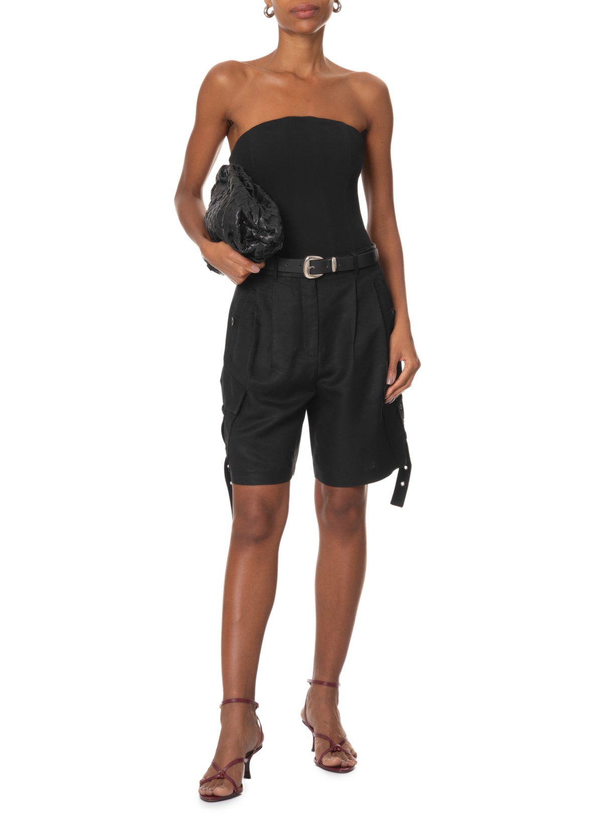 Top Justo Crepe Preto Animale