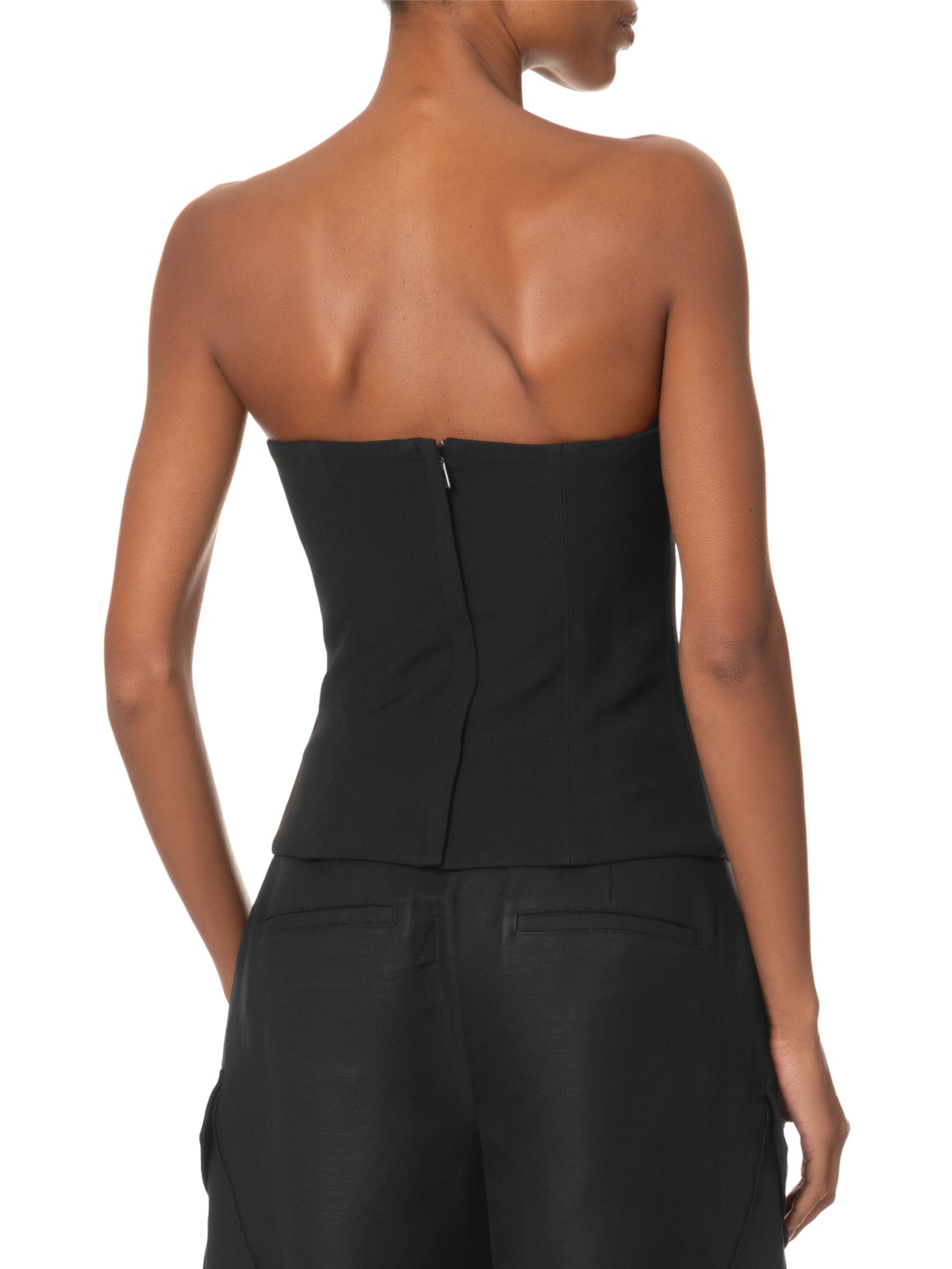 Top Justo Crepe Preto Animale