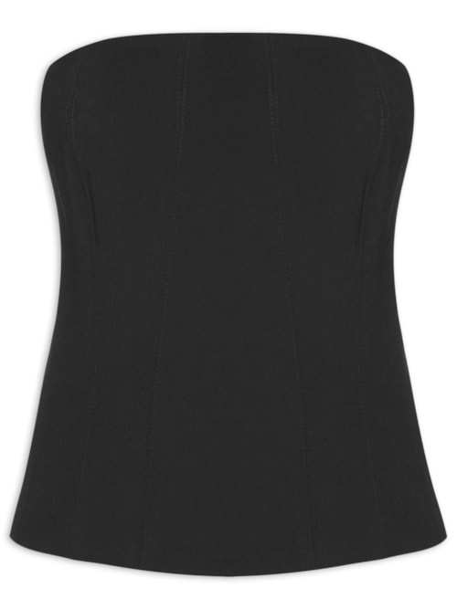 Top Justo Crepe - Preto