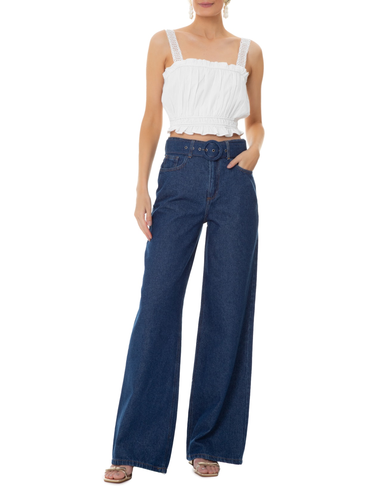 Top Kelly Branco Le Lis