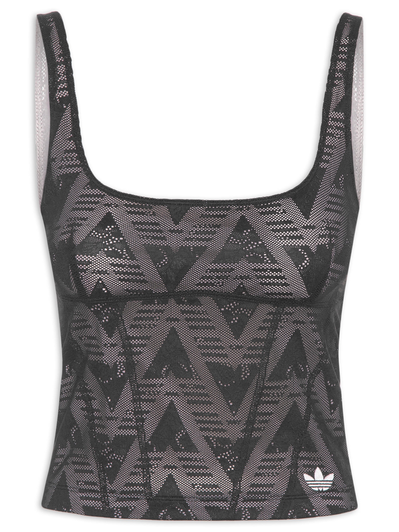 灰黒　corset fit tops Top Lace Corset - Preto - Adidas Originals