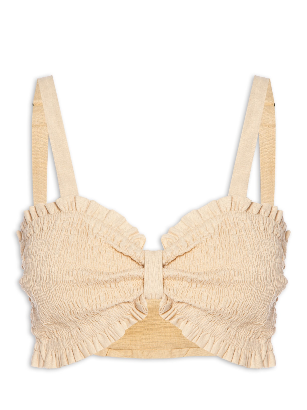 Top Lastex Alça Larga - Bege