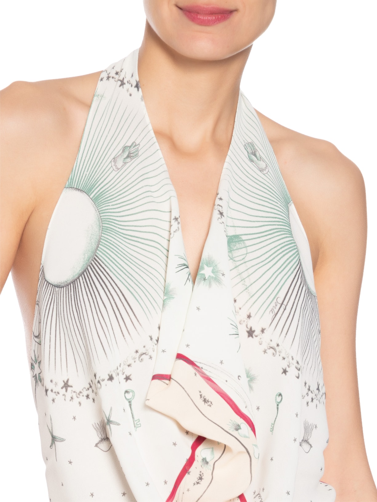 Top Lenço Aqua Astral Off White Animale