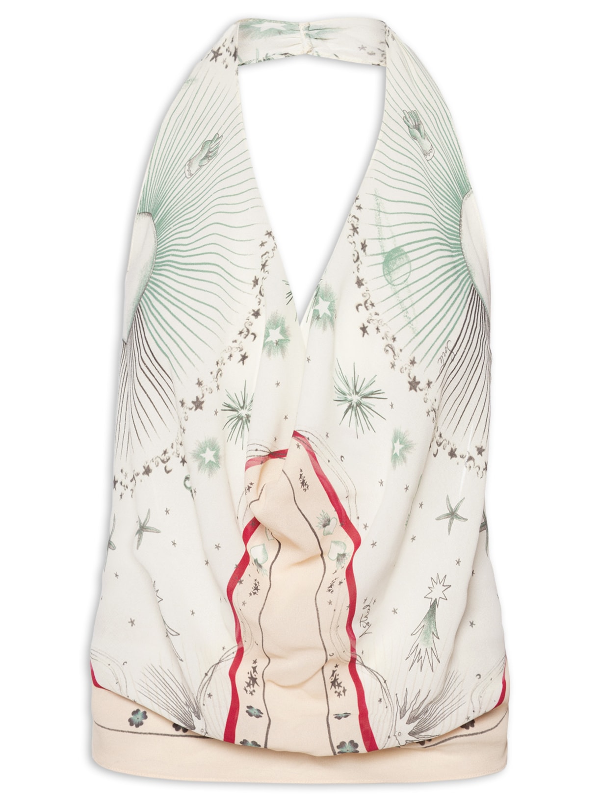 Top Lenço Aqua Astral Off White Animale