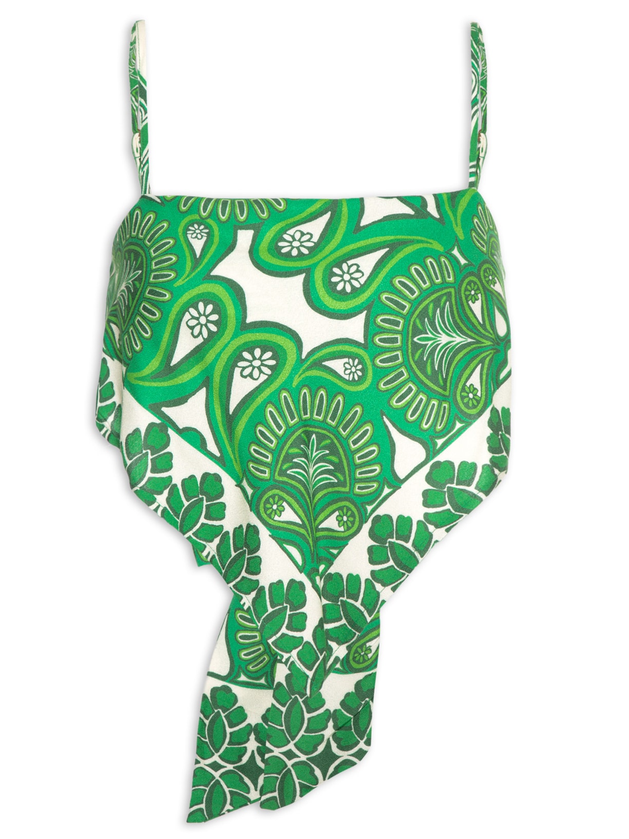 Top Lenço Coqueiral Boho - Verde