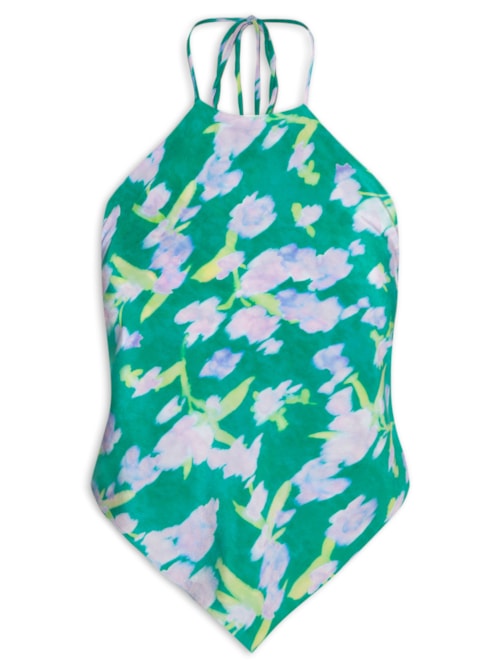 Top Lenço Floral Vagalume Color - Verde