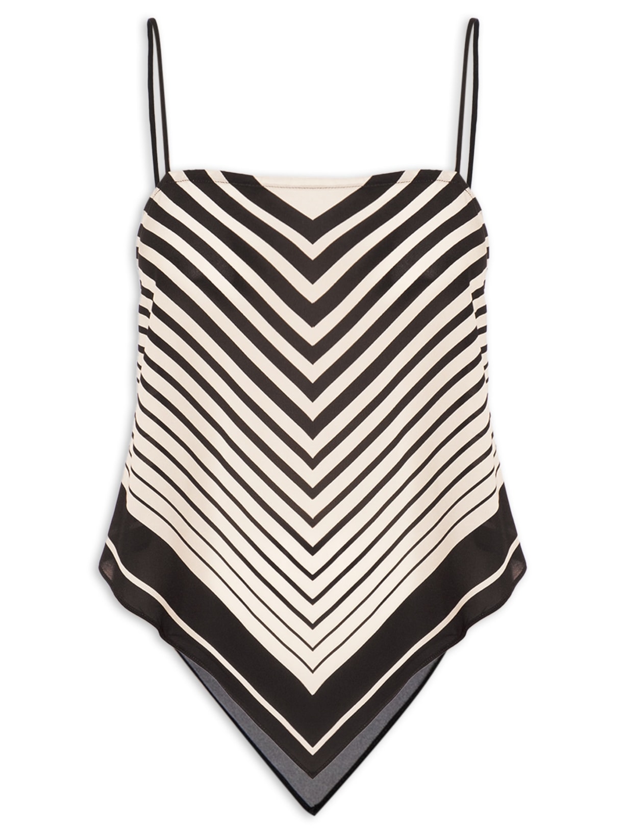 Top Lenço Listra Pb Preto Animale