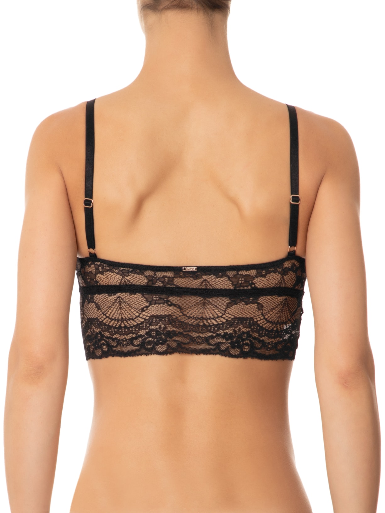 Top Leve Com Bojo Removível Renda Essencial Preto Valisere