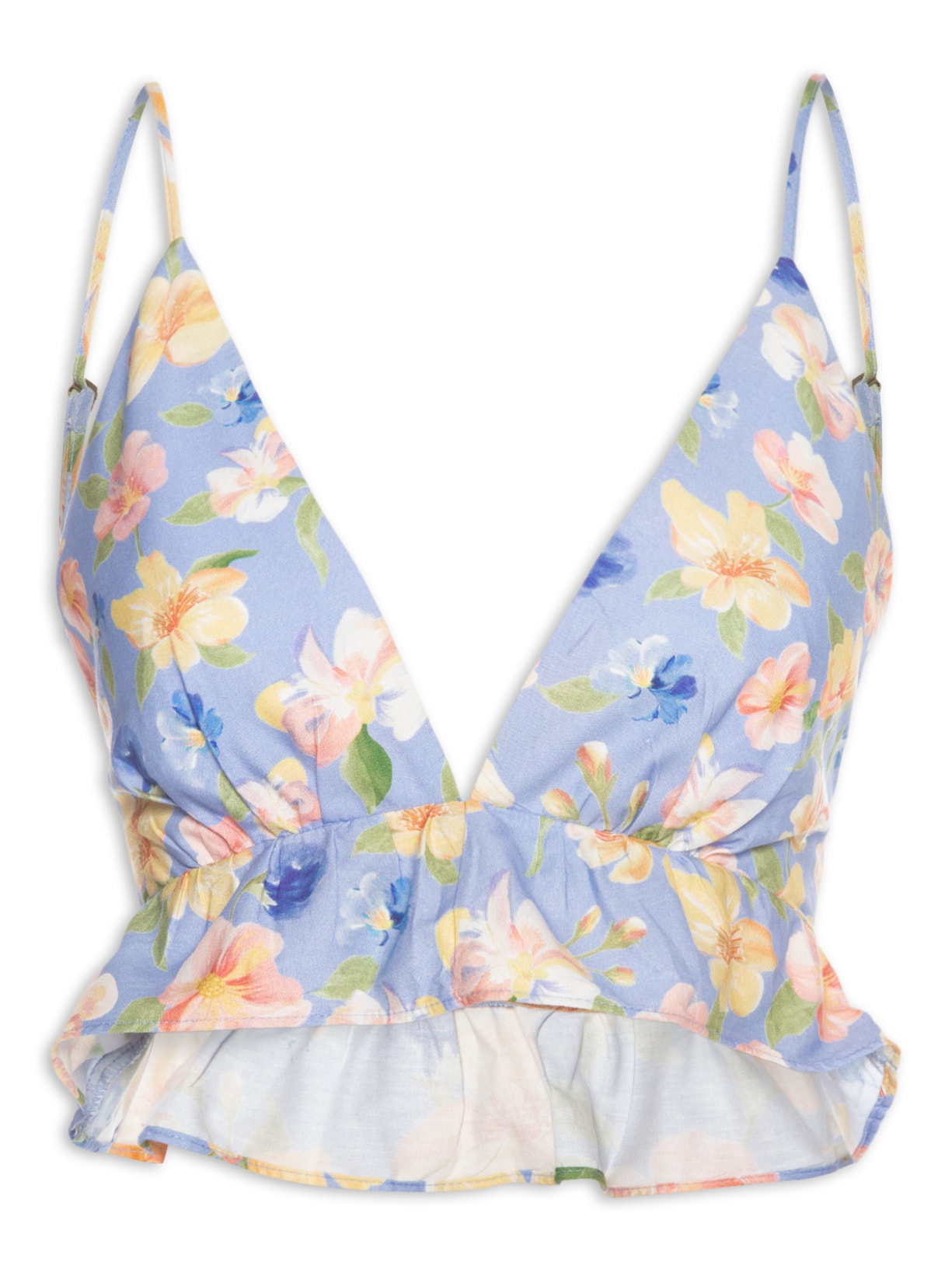 Top Leveza Floral Azul Farm