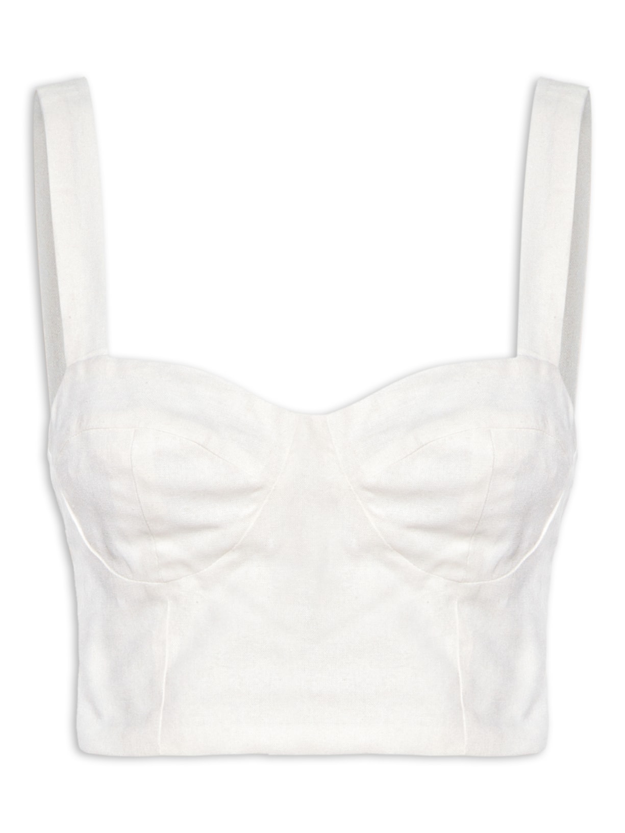 Top Linho Recorte Busto - Off White