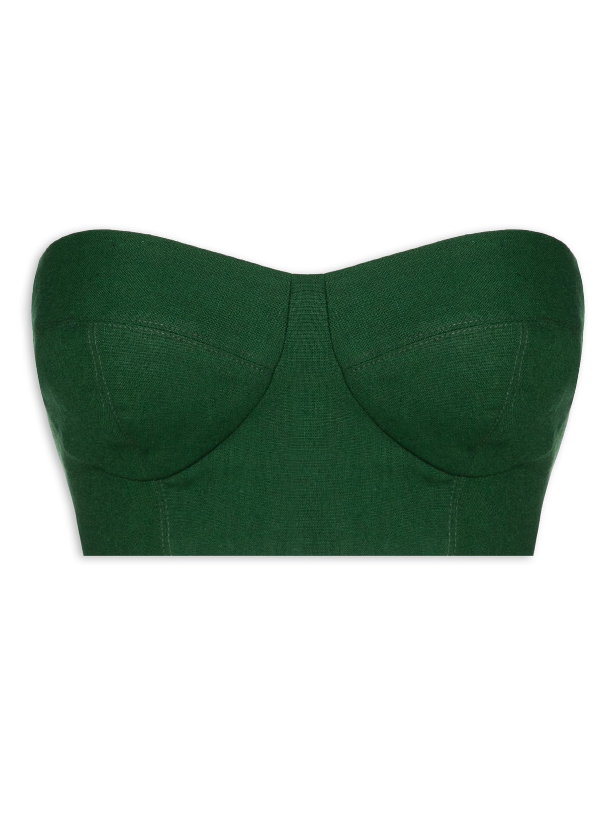 Top Linho Recorte Busto - Verde