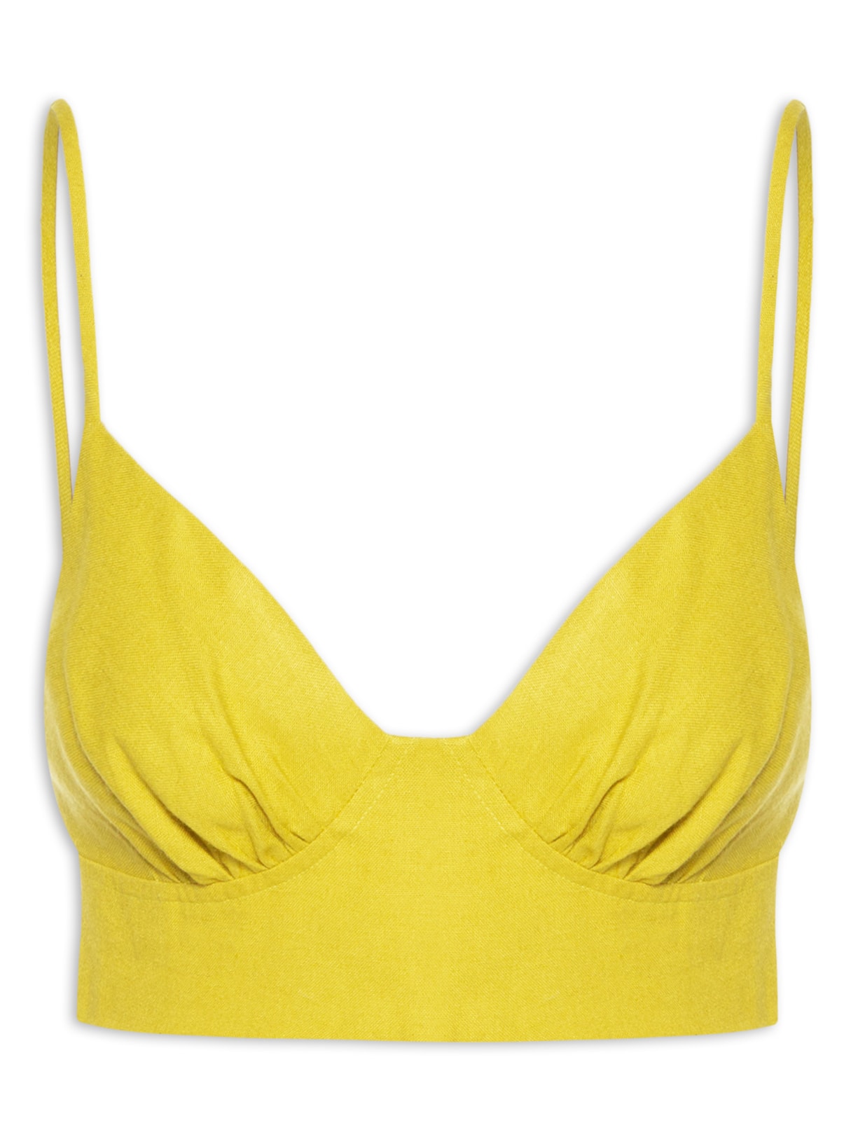 Top Linho Recorte Busto - Verde