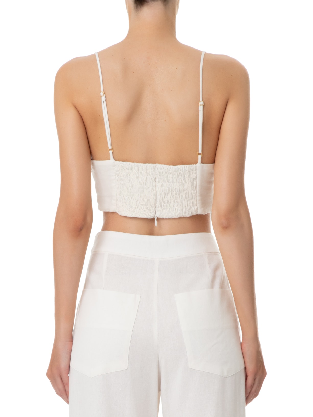 Top Linho Recorte Frente Branco Dress To