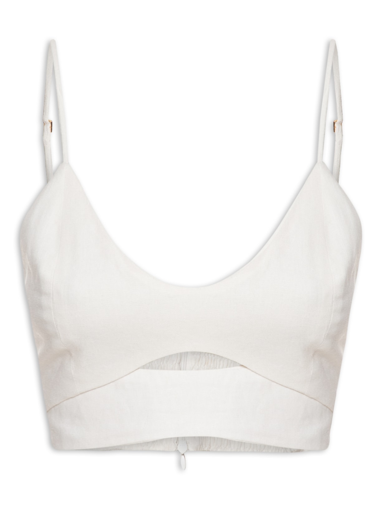 Top Linho Recorte Frente Branco Dress To