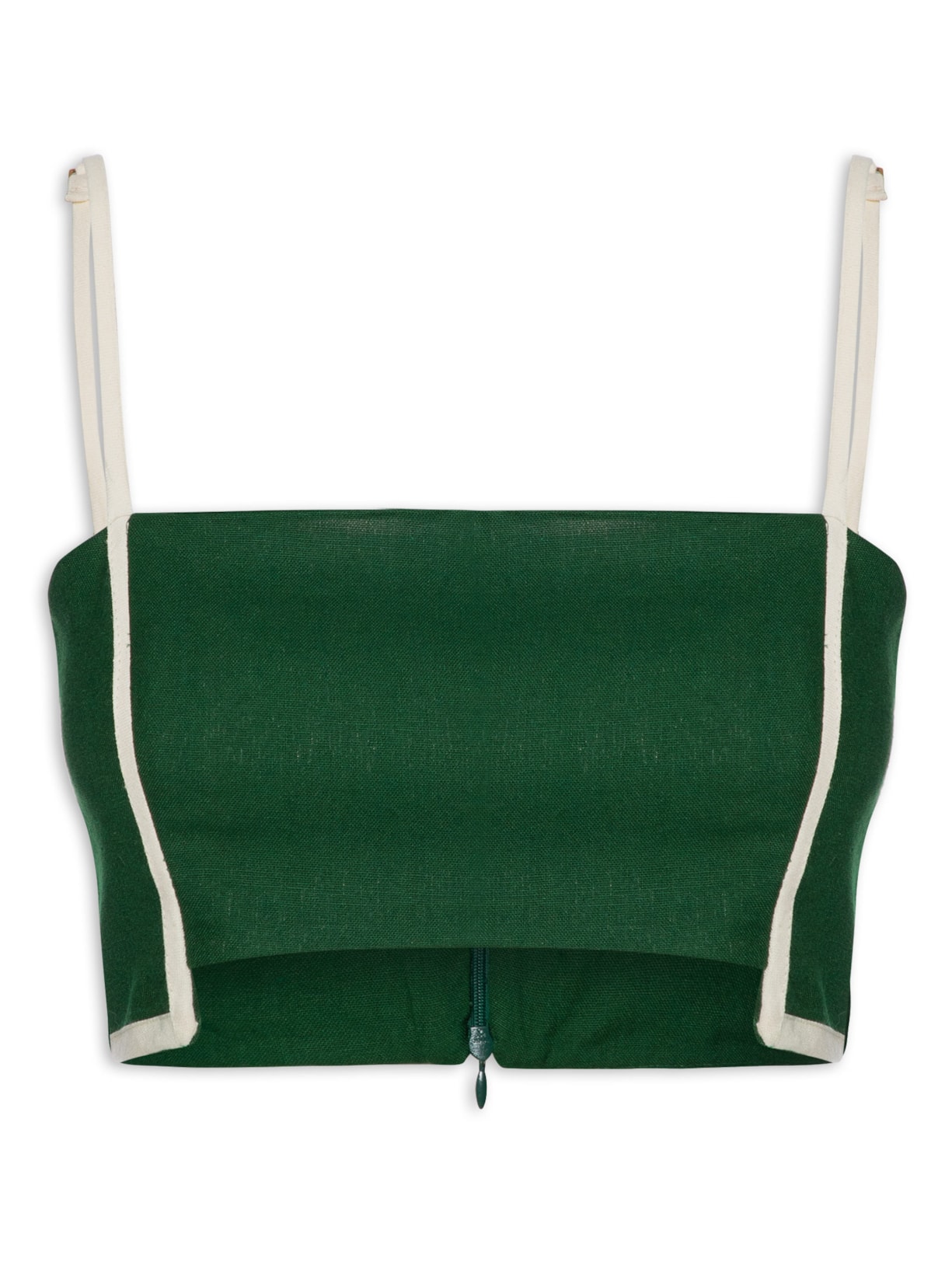 Top Linho Recortes Vivos - Verde