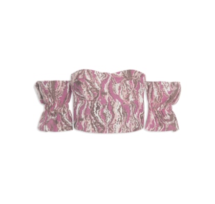 Top Manga Babado - Rosa