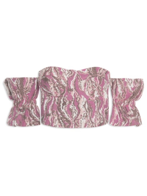 Top Manga Babado - Rosa