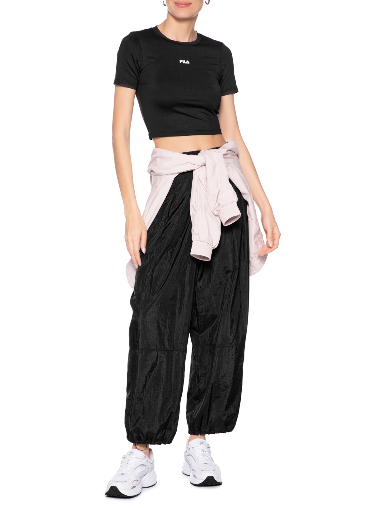 Top Manga Curta Essencial Preto Fila