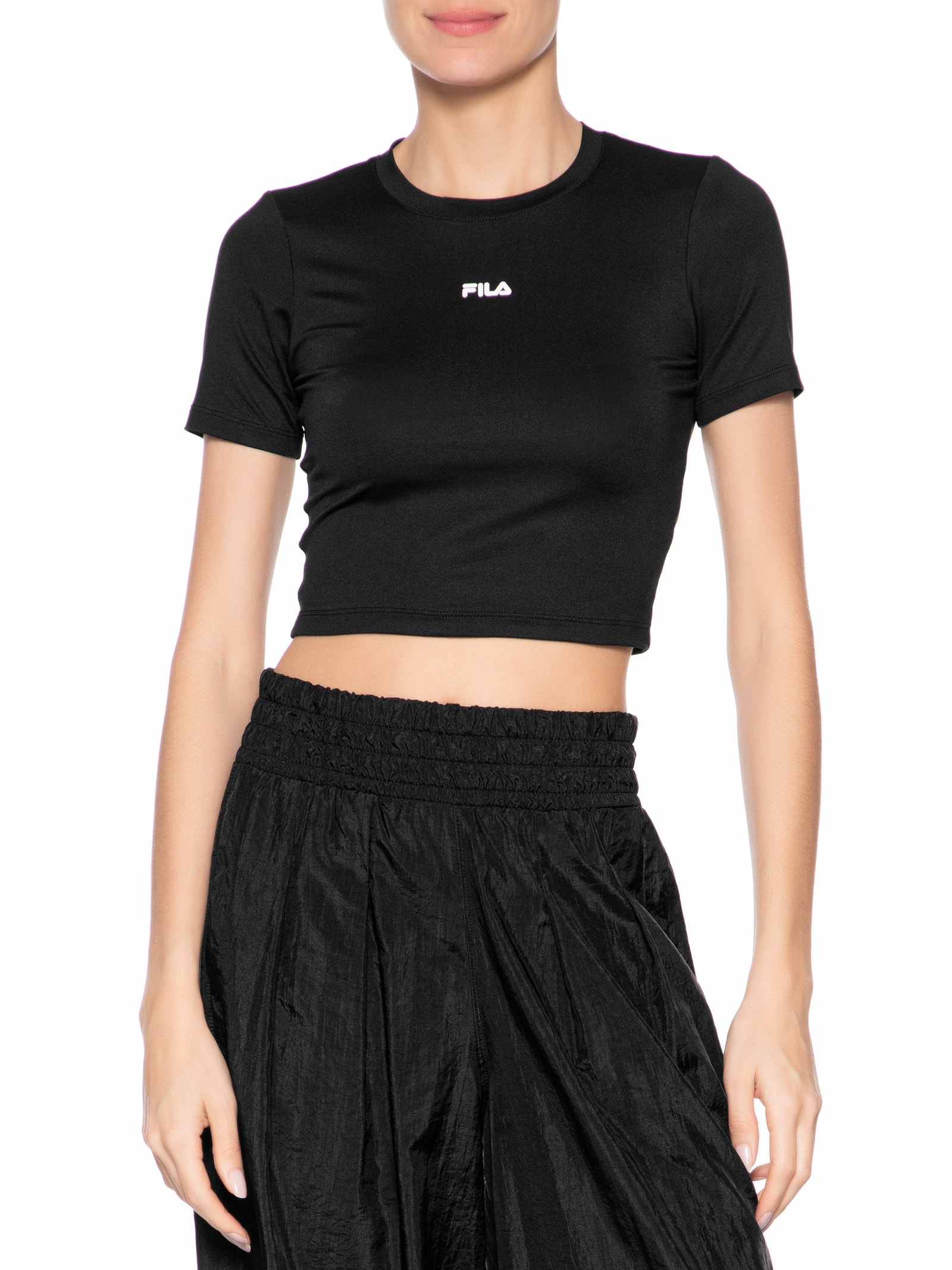 トップス 88101019 Top Manga Curta Essencial - Preto - Fila