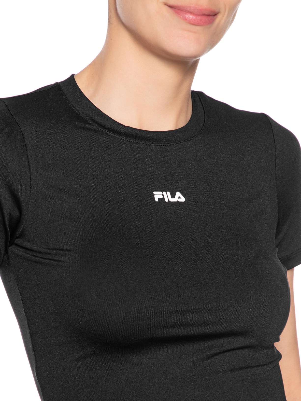 Top Manga Curta Essencial Preto Fila