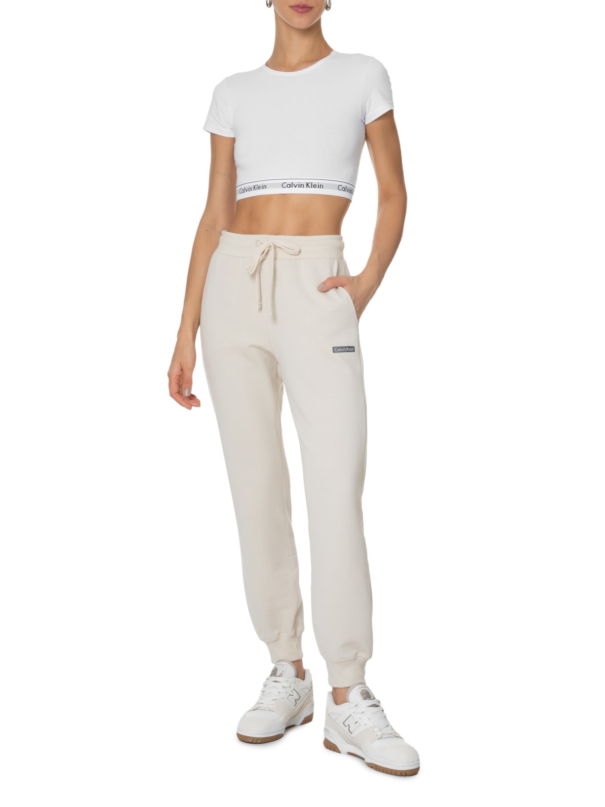 Top Manga Curta Modern Cotton Branco Calvin Klein Underwear
