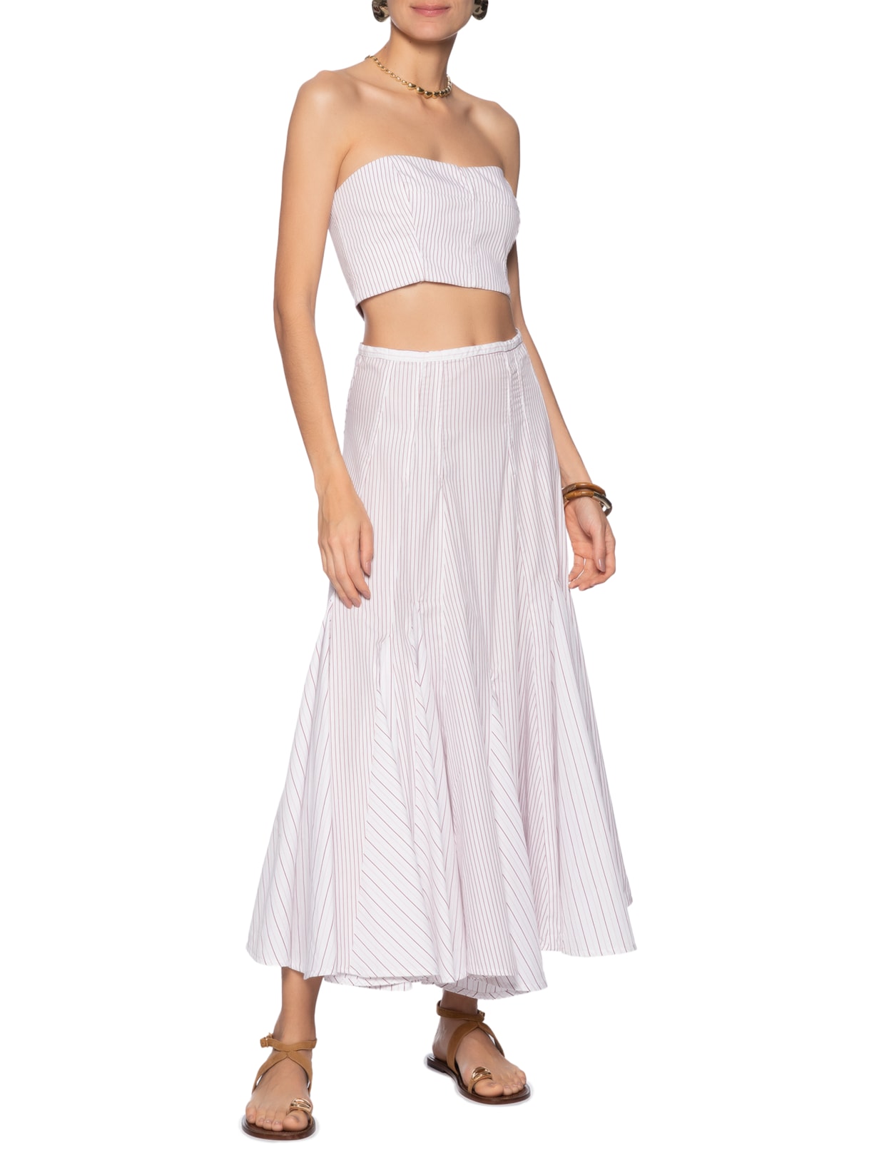 Top Marcela Listras Branco Animale