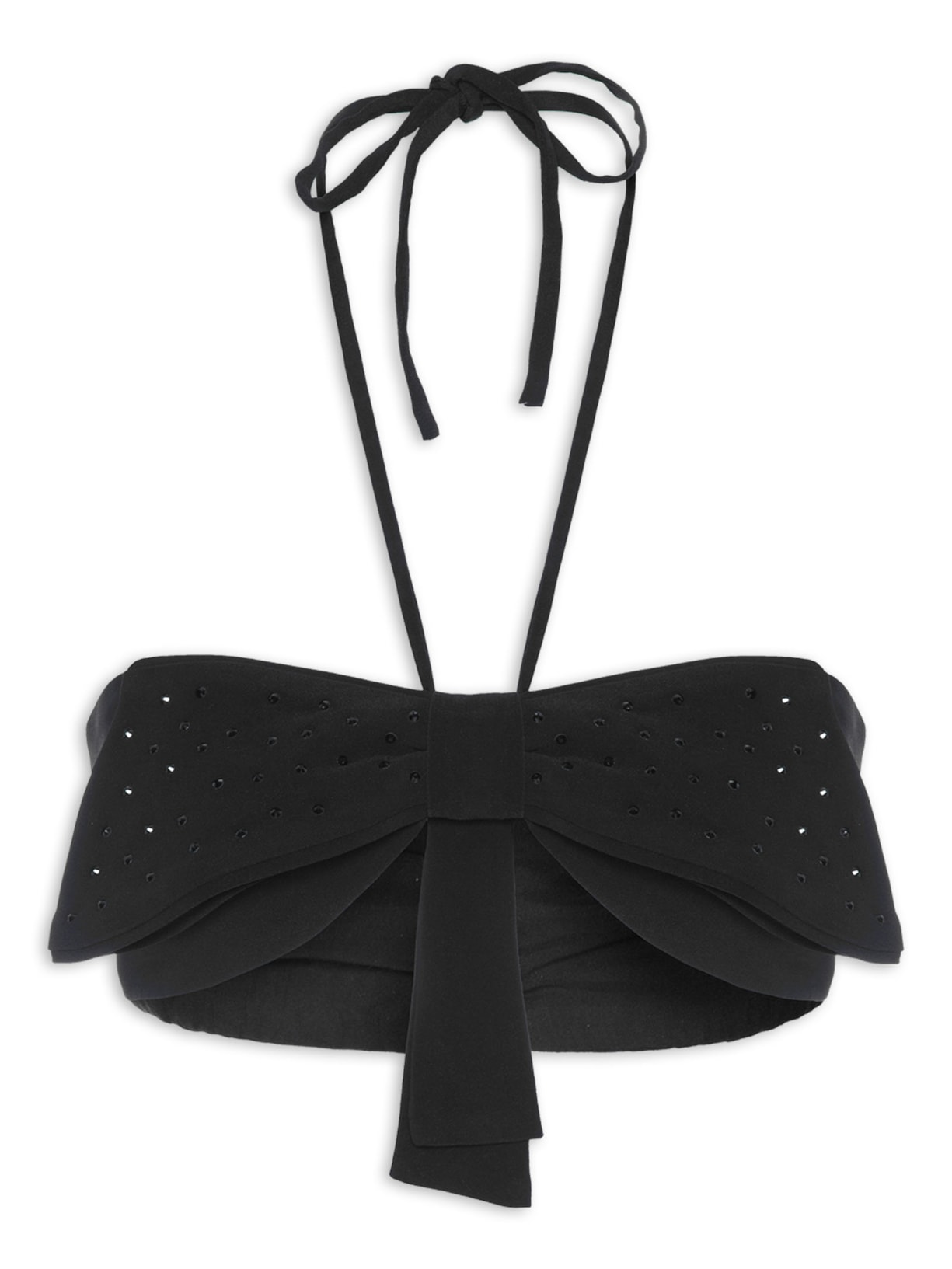 Top Maxi Laço Metalizado - Preto