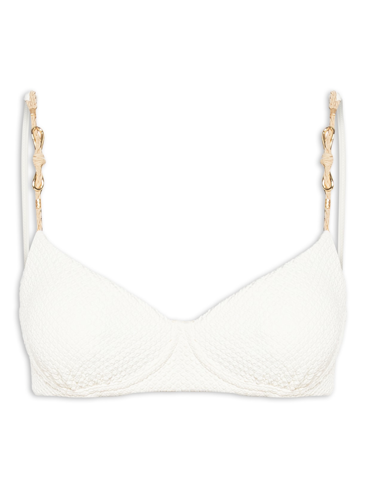 Top Meia Taça Com Textura Liso Branco Cia Marítima