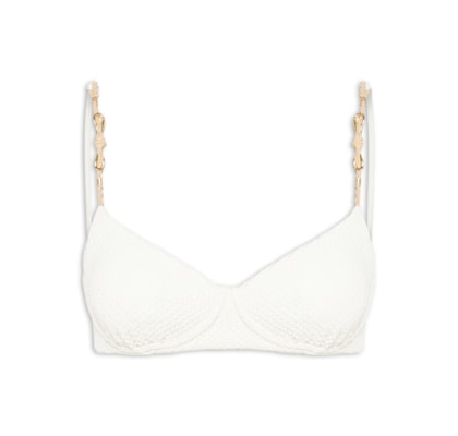 Top Meia Taça Com Textura Liso - Branco